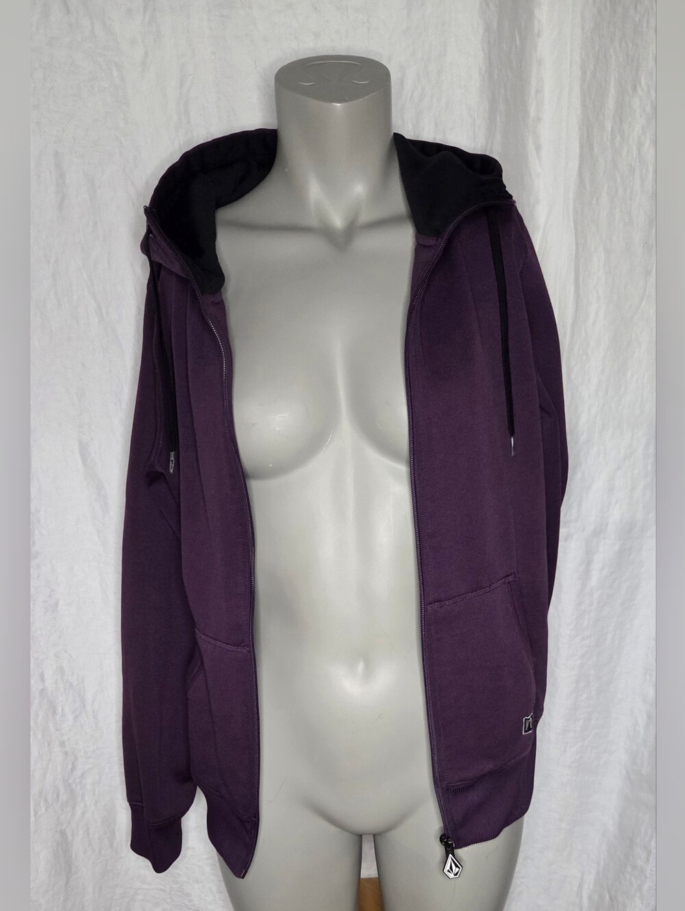 Volcom Women's Full-Zip Hoodie in Deep Plum
